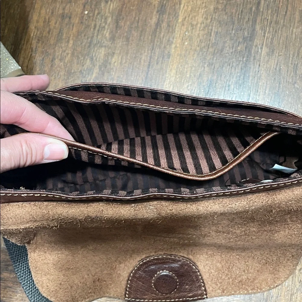 Jack Georges Brown Leather Crossbody Bag